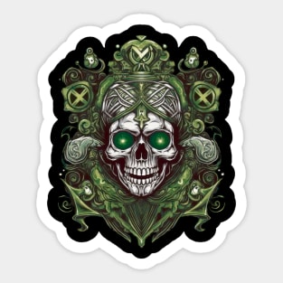 Mystical skull with glowing eyes dark gothic themed Sticker